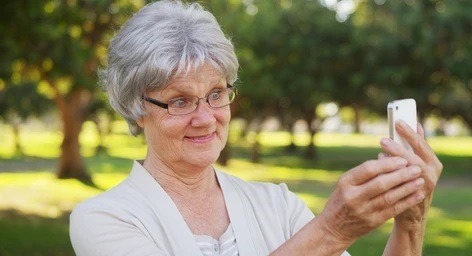 hip grandma taking selfies park 260nw 221331235