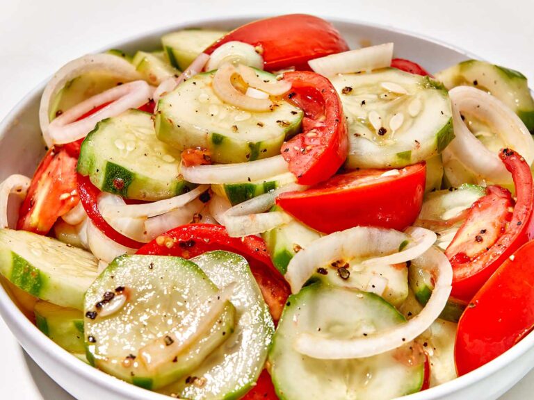 Marinated Tomato Cucumber Salad Dotdash Meredith Food Studios 4x3 e168a113780a4b6eb7364ac5f2a7ab18