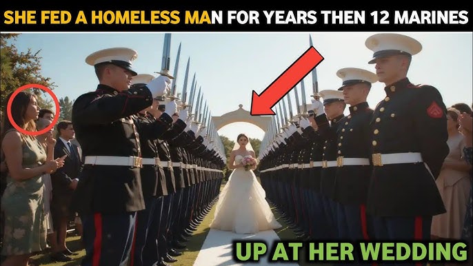 A Quiet Homeless Man Watched Her Wedding from Afar—Then 12 Marines in Full Uniform Showed Up and Changed Everything 3 A Quiet Homeless Man Watched Her Wedding from Afar—Then 12 Marines in Full Uniform Showed Up and Changed Everything