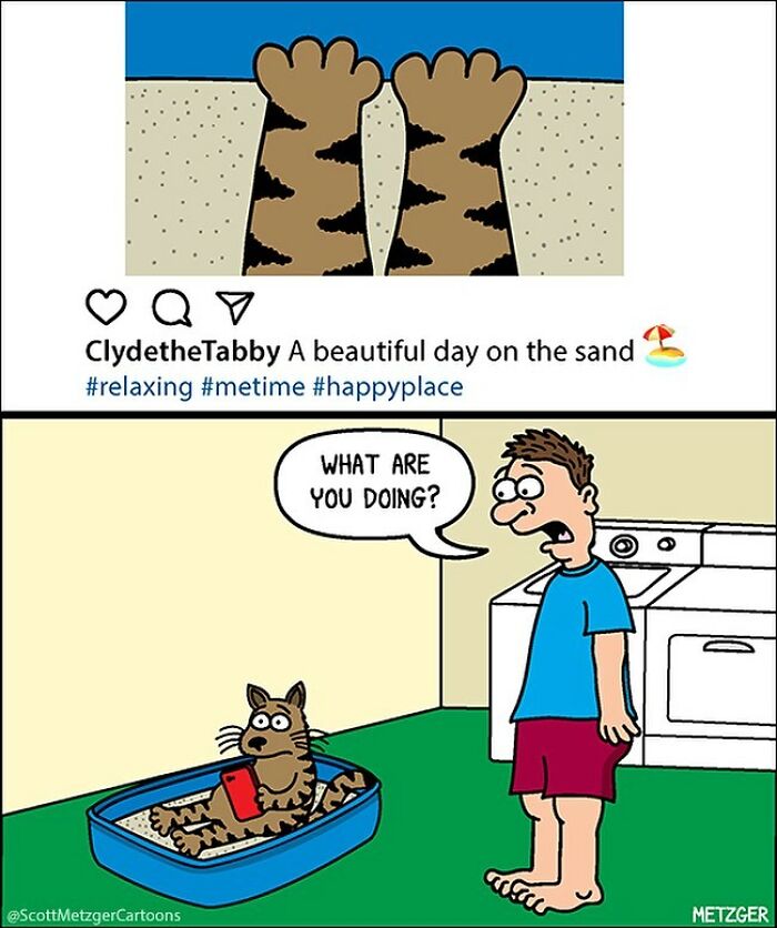 20 Best Humorous Comics That Will Keep You Laughing 11 This man has been creating cat drawings for over 25 years and here are his newest ones 6565b939ec518 700