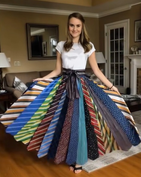 My Stepmom Destroyed the Skirt I Sewed from My Late Dad’s Ties — But Karma Hit Our House That Very Night - 2025 3 577449645 2171020390054357 12048172874160981 n